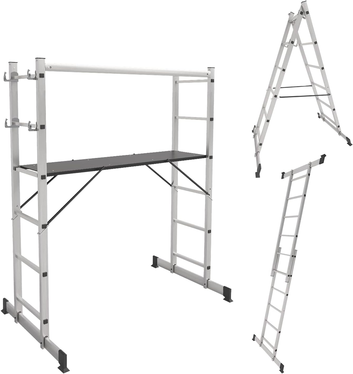 Aluminum Scaffold, 3 IN 1 Multipurpose Scaffolding Platform 330 Lbs Duty Rate