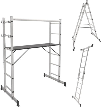Aluminum Scaffold, 3 IN 1 Multipurpose Scaffolding Platform 330 Lbs Duty Rate