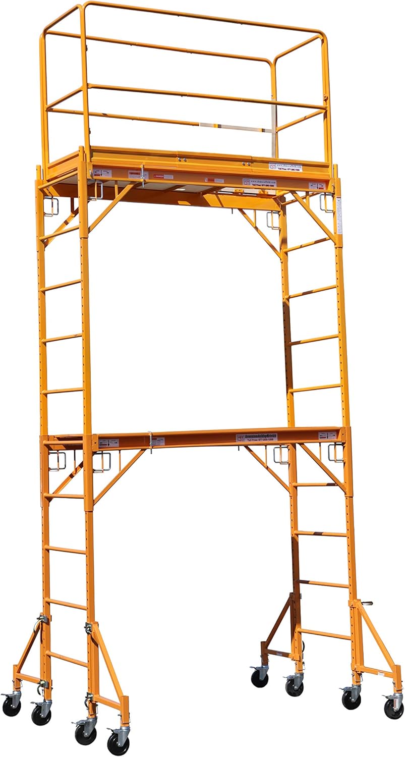 Multipurpose Maxi Square Baker Style Scaffold Tower with Improved Clamp on 18"
