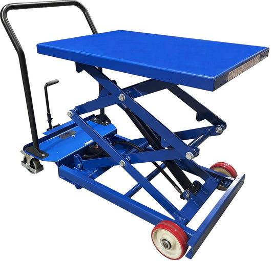 Foot Operated Premium Double Scissor Lift Table  660 lb Capacity 12"-53.5"